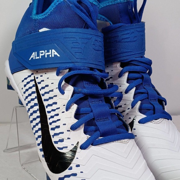 Nike Alpha Menace Pro 2 Mid Shoes Men's 12 Blue Football Cleats AQ3209-108 - Picture 9 of 12